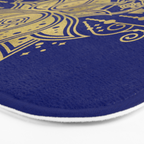Sacred Lotus Mandala - Navy & Gold Palette Bath Mat Gallery Image 3