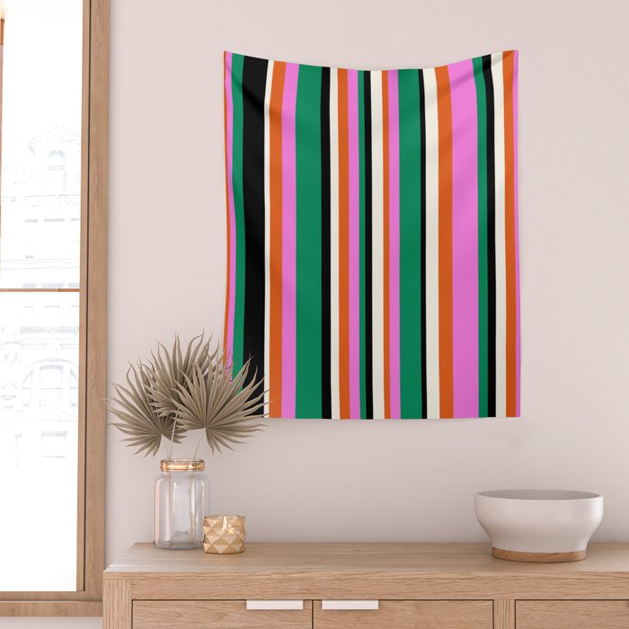 Classic Stripes XIV - Bold Retro Wall Tapestry Gallery Image 2