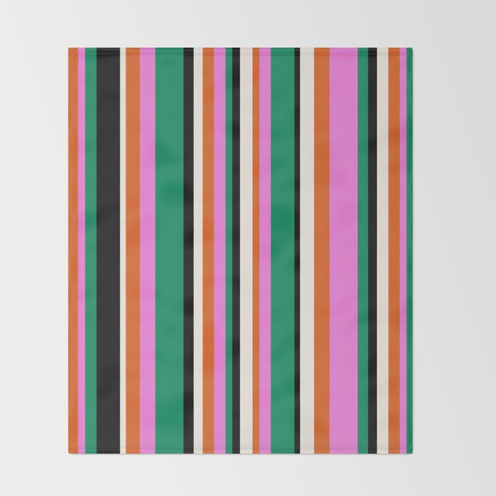 Classic Stripes XIV - Bold Retro Throw Blanket Gallery Image 2