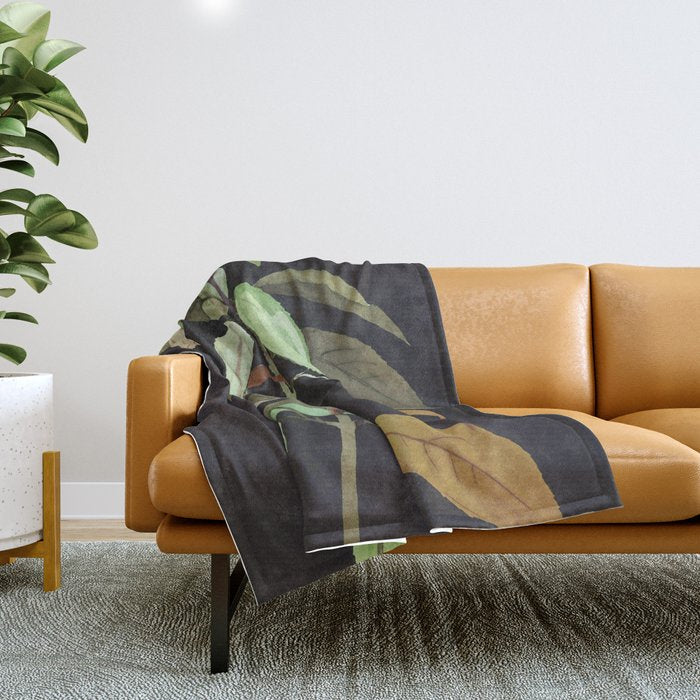 Night Plant Throw Blanket Gallery Image 1
