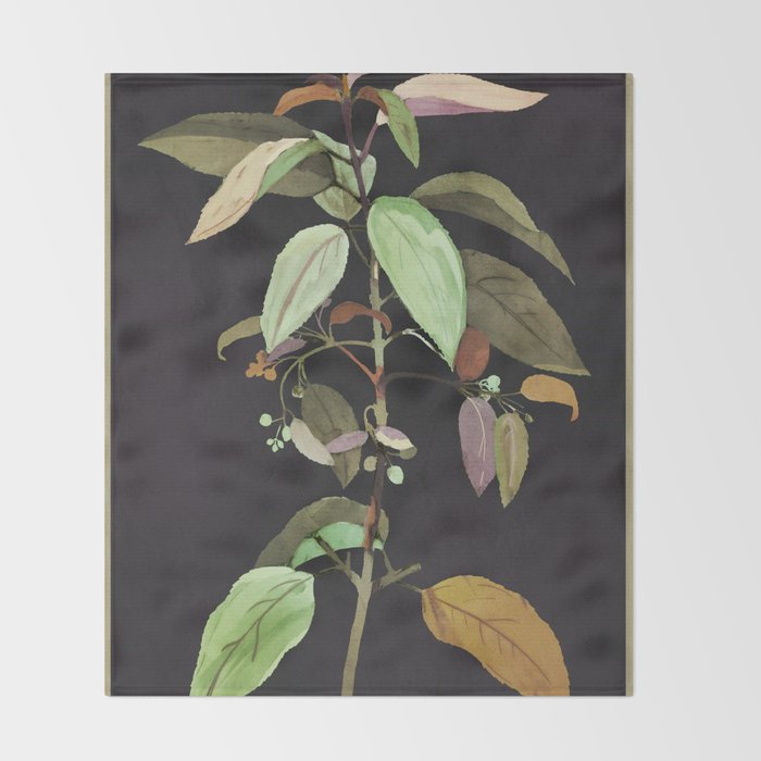 Night Plant Throw Blanket Gallery Image 2