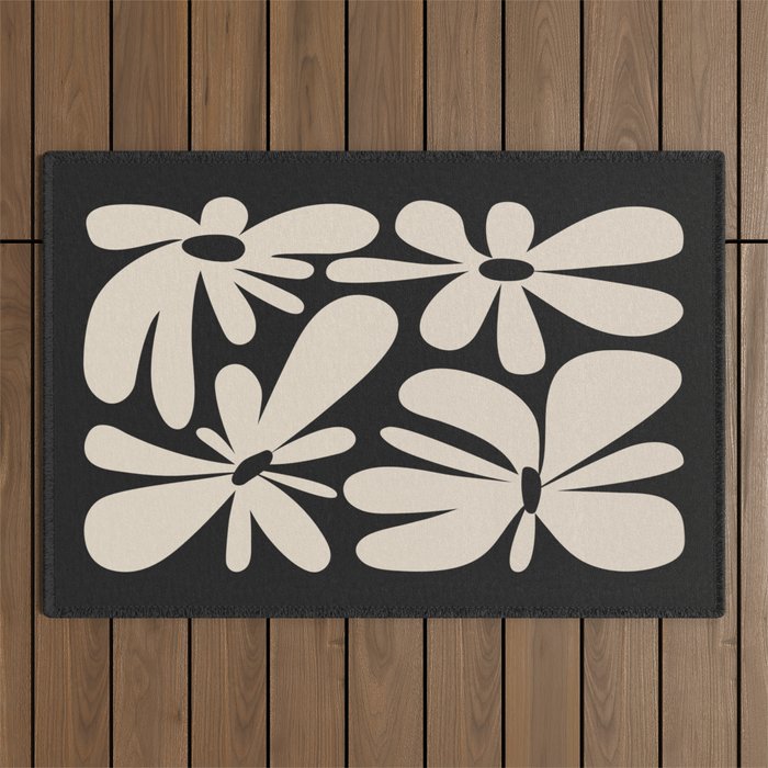 Bloom: Black & White Matisse Edition Outdoor Rug Gallery Image 1