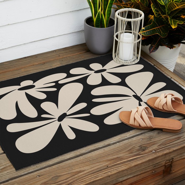 Bloom: Black & White Matisse Edition Outdoor Rug Gallery Image 2