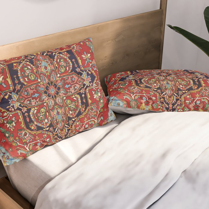 Heriz  Antique Persian Rug Print Pillow Sham Gallery Image 2
