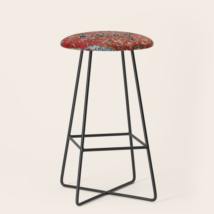 Heriz  Antique Persian Rug Print Stool Gallery Image 1