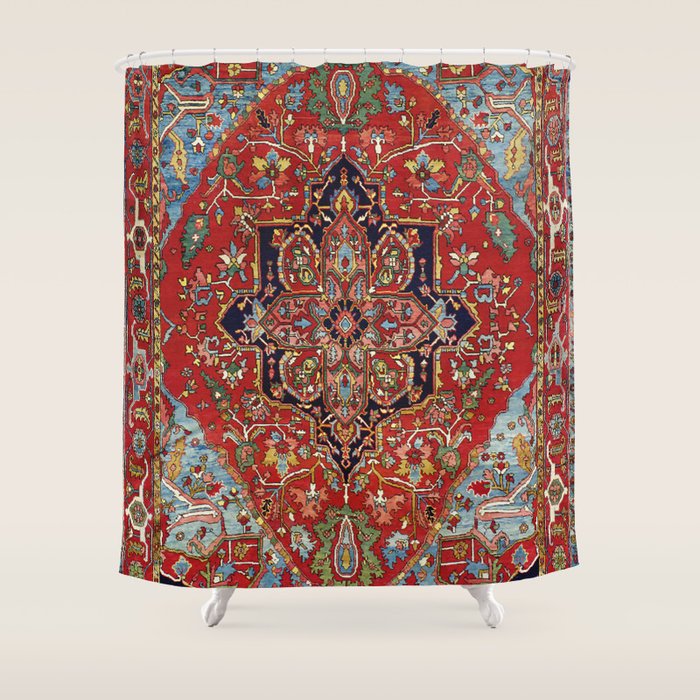 Heriz  Antique Persian Rug Print Shower Curtain Gallery Image 1