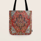 Heriz  Antique Persian Rug Print Tote Bag Gallery Image 1