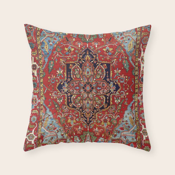 Heriz  Antique Persian Rug Print Throw Pillow Gallery Image 6