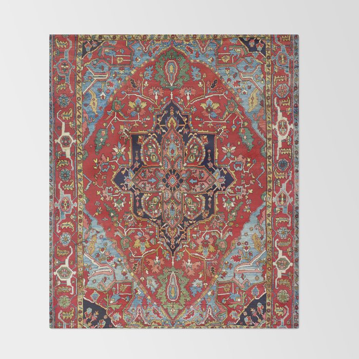 Heriz  Antique Persian Rug Print Throw Blanket Gallery Image 2