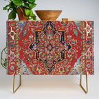 Heriz  Antique Persian Rug Print Credenza Gallery Image 1