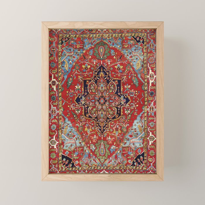 Heriz  Antique Persian Rug Print Mini Art Print Gallery Image 1