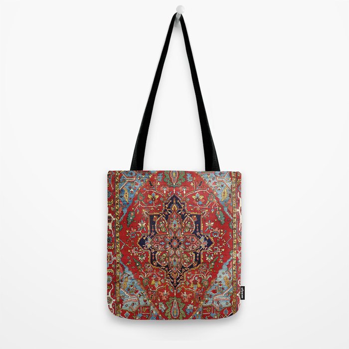 Heriz  Antique Persian Rug Print Tote Bag Gallery Image 2