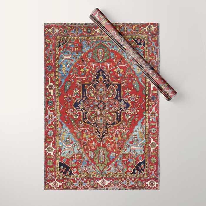 Heriz  Antique Persian Rug Print Wrapping Paper Gallery Image 1
