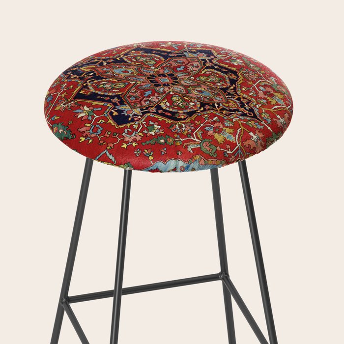 Heriz  Antique Persian Rug Print Stool Gallery Image 2