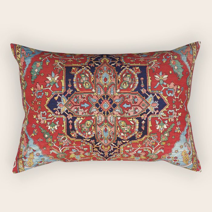 Heriz  Antique Persian Rug Print Rectangular Pillow Gallery Image 2