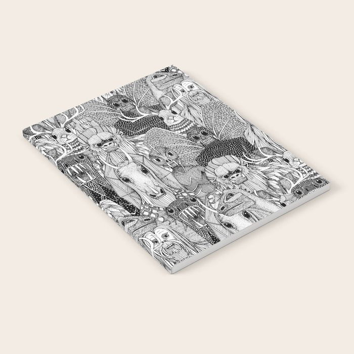 cryptid crowd black white Notebook Gallery Image 1