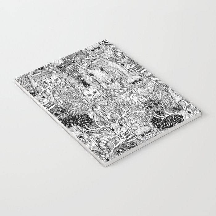 cryptid crowd black white Notebook Gallery Image 3