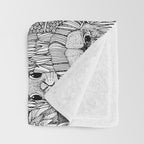 cryptid crowd black white Throw Blanket Gallery Image 3