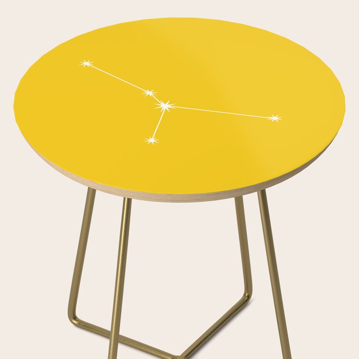 Cancer Zodiac Star Constellation Line Art Bright Yellow Side Table Gallery Image 2