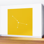 Cancer Zodiac Star Constellation Line Art Bright Yellow Wall Mural Gallery Image 2
