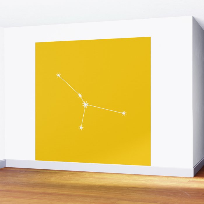 Cancer Zodiac Star Constellation Line Art Bright Yellow Wall Mural Gallery Image 2