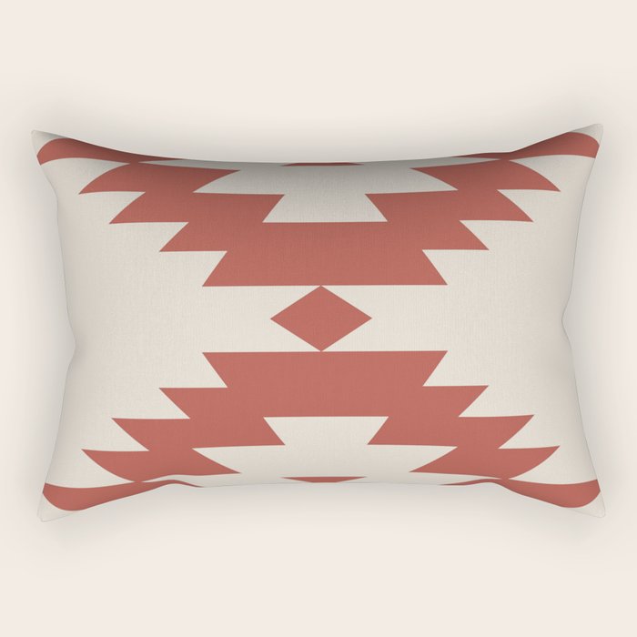 Southwestern Minimalism - Red Neutral Beige Rectangular Pillow Gallery Image 2