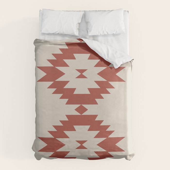 Southwestern Minimalism - Red Neutral Beige Duvet Cover Gallery Image 1