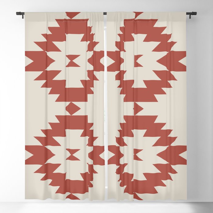Southwestern Minimalism - Red Neutral Beige Window Curtain Gallery Image 1