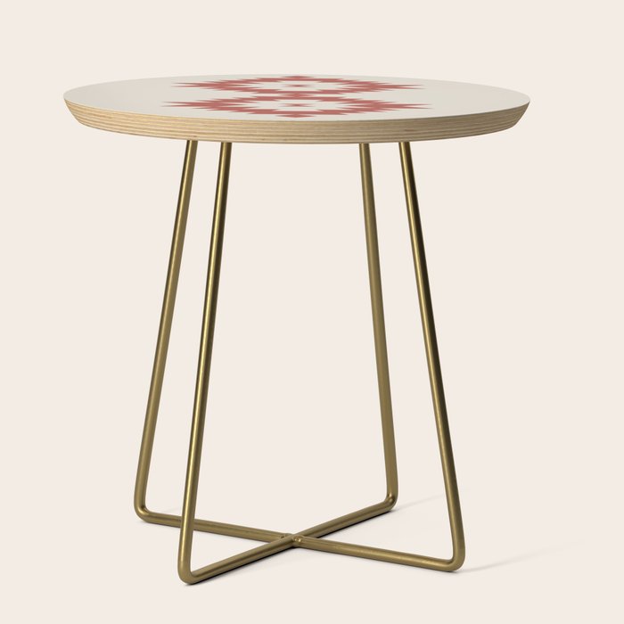 Southwestern Minimalism - Red Neutral Beige Side Table Gallery Image 1