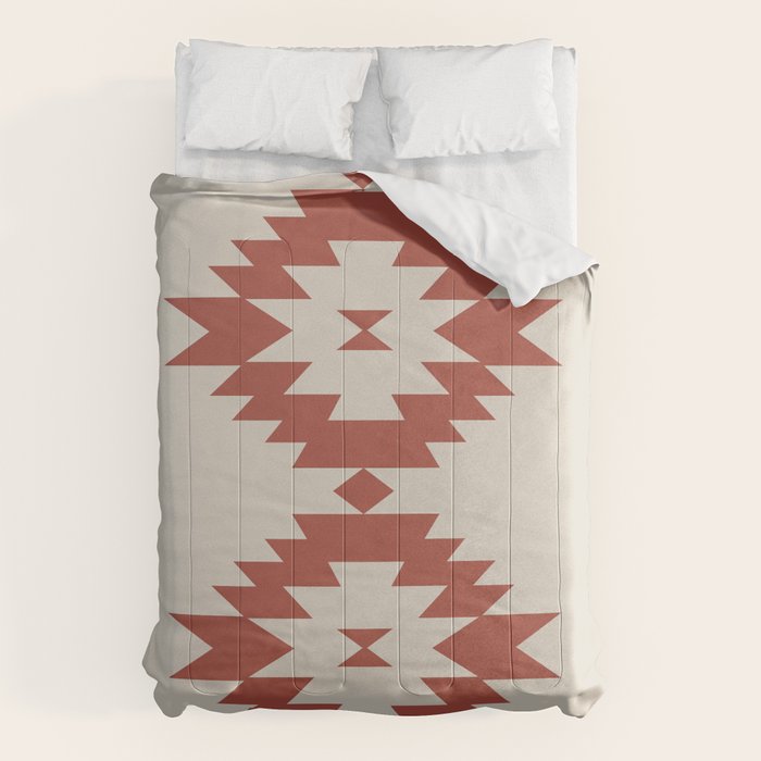 Southwestern Minimalism - Red Neutral Beige Comforter Gallery Image 6