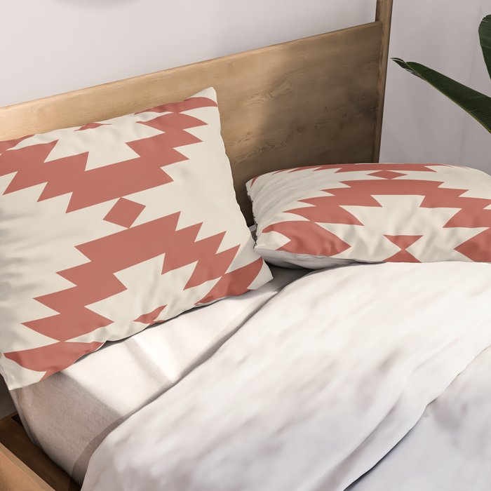 Southwestern Minimalism - Red Neutral Beige Pillow Sham Gallery Image 2