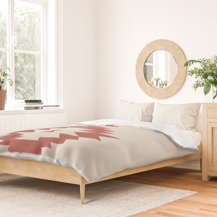 Southwestern Minimalism - Red Neutral Beige Duvet Cover Gallery Image 2