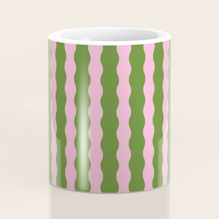 Wavy Retro Striped Pattern Coffee Mug Gallery Image 4