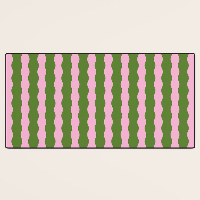 Wavy Retro Striped Pattern Desk Mat Gallery Image 3