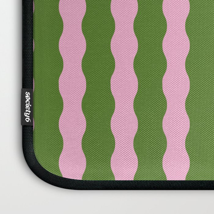 Wavy Retro Striped Pattern Laptop Sleeve Gallery Image 3