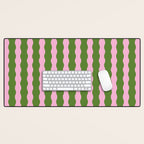 Wavy Retro Striped Pattern Desk Mat Gallery Image 1