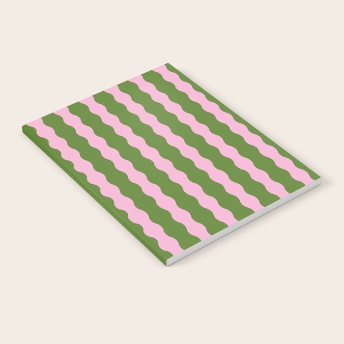 Wavy Retro Striped Pattern Notebook Gallery Image 1