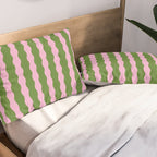 Wavy Retro Striped Pattern Pillow Sham Gallery Image 2