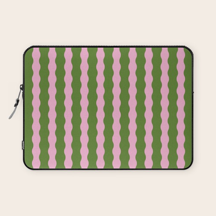 Wavy Retro Striped Pattern Laptop Sleeve Gallery Image 1