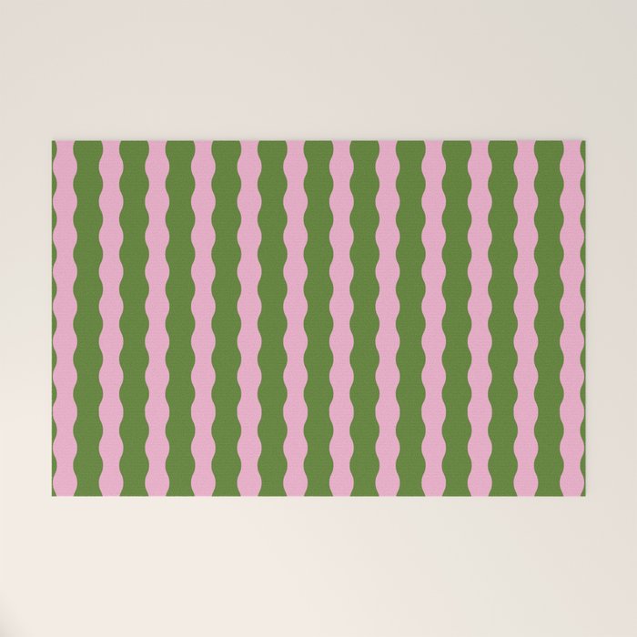 Wavy Retro Striped Pattern Welcome Mat Gallery Image 1