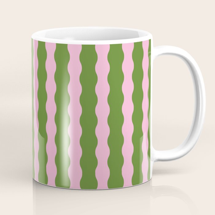 Wavy Retro Striped Pattern Coffee Mug Gallery Image 1