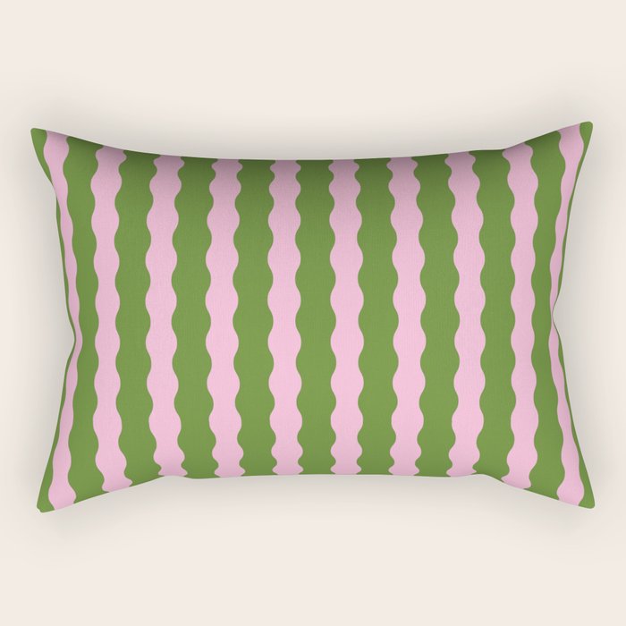 Wavy Retro Striped Pattern Rectangular Pillow Gallery Image 2