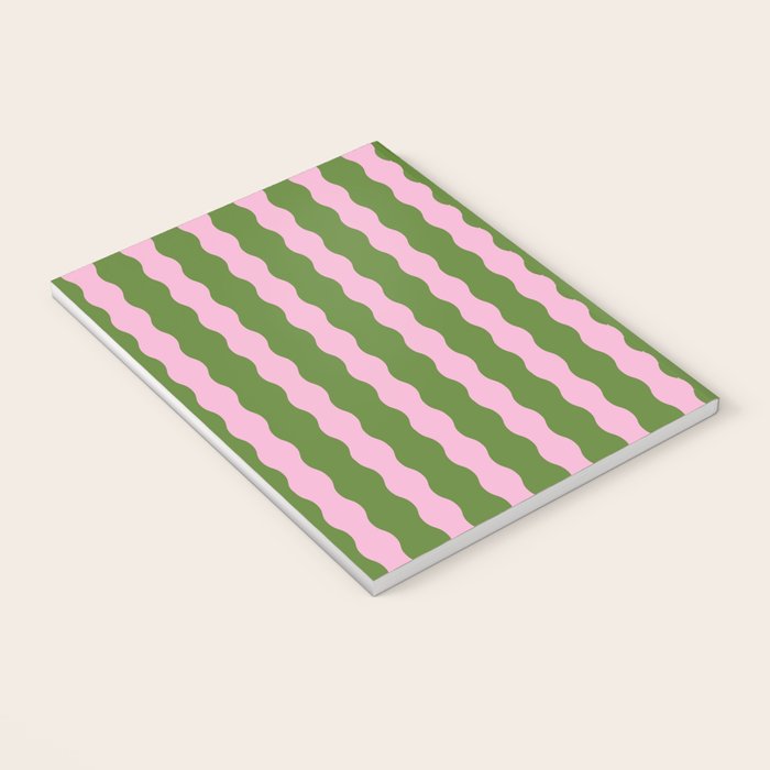 Wavy Retro Striped Pattern Notebook Gallery Image 3