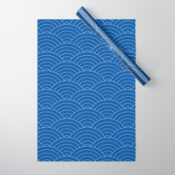 Seigaiha (Sapphire Blue) Wrapping Paper Gallery Image 1
