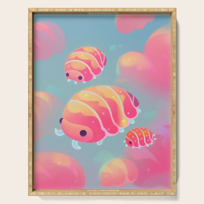 Cloud isopod - sunset Serving Tray Gallery Image 1