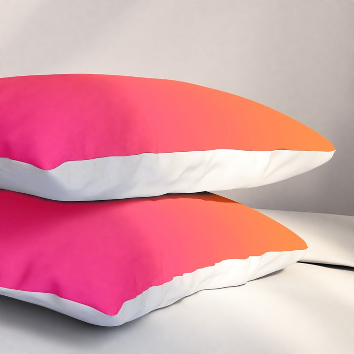 Bright Orange and Pink Gradient Pillow Sham Gallery Image 3