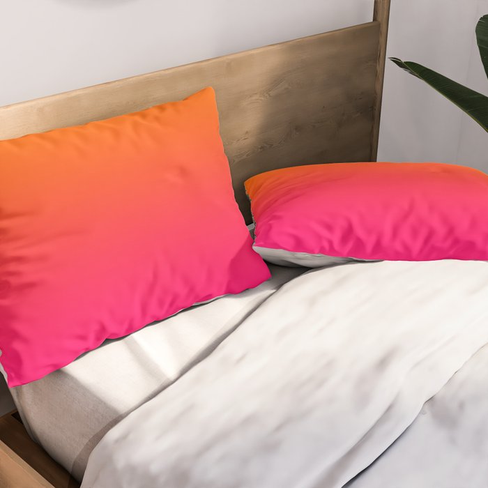Bright Orange and Pink Gradient Pillow Sham Gallery Image 2