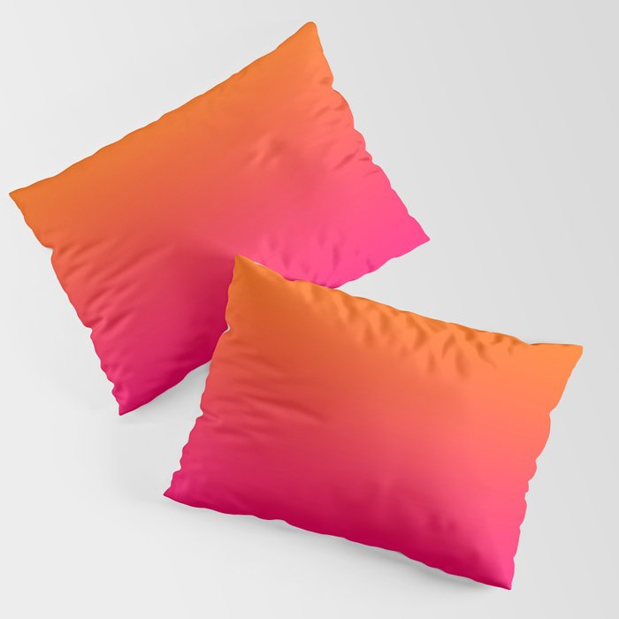 Bright Orange and Pink Gradient Pillow Sham Gallery Image 1