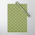Bows & Ribbons Pattern XXIII Olive Green Wrapping Paper Gallery Image 1