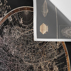 world map old vintage black Wall Tapestry Gallery Image 3